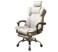 ZUOZUIYQ Chaise de Bureau inclinable Ergonomique avec Repose-Pieds High Back Big and Tall Third Chite avec Chaise de Gestion en Cuir de 130 ° avec Gris de Support Lombaire