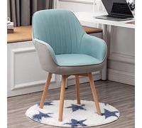 ZUOZUIYQ Chaise de Bureau pivotant Moderne en Velours Bleu Moderne Confortable Fauteuil rembourré pour Bureau et vanité du Milieu du siècle sans Roues 41x41x87cm