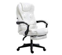 ZUOZUIYQ Chaise de Jeu en Cuir Ergonomique avec Repose-Pieds et Chaise d'ordinateur de Back-Office de 7 Points pour Le Bureau 330 LB la capacité de Poids (Blanc)