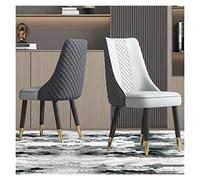 ZUOZUIYQ Chaise de Salle à Manger en Faux Cuir Gris Moderne du Milieu du siècle avec Dossier rembourré épais et Chaise latéral rembourrée de siège pour Salle à Manger et vanité de Cuisine