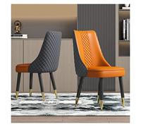 ZUOZUIYQ Chaise de Salle à Manger en Faux Cuir Orange Moderne du Milieu du siècle avec Dossier rembourré et Coussin de siège Extra épais