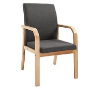 ZUOZUIYQ Chaise de Salle à Manger rembourrée Moderne du Milieu du siècle avec Bras et Jambes en Bois Chaise latéral de Cuisine pour la Vie Moderne et Salle à Manger (Gris foncé)