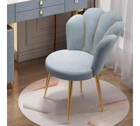 ZUOZUIYQ Chaise de vanité en Velours avec des Jambes en métal de placage en Or pour Chambre à Coucher ou Salon Haze Blue Makeup Chaise