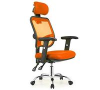 ZUOZUIYQ Chaise d'ordinateur pivotante à Dos Haut de Gamme avec Support Lombaire et Chaise de Jeu Ergonomique à Hauteur réglable en Maille Lombaire pour Adultes Chaise de Bureau de Bureau Orange