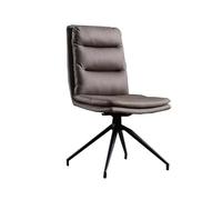 ZUOZUIYQ Chaises de Restauration en Cuir Moderne Ensemble de 6 chaises pivotantes de Style du Milieu du siècle rembourrées en Faux Cuir résistant aux usages avec Dos Haut et Finition Gris foncé
