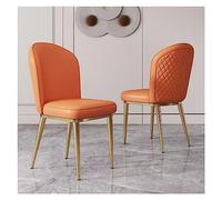 ZUOZUIYQ Chaises de Salle à Manger en Cuir Vintage Ensemble de 2 chaises de comptoir de Cuisine du Milieu du siècle avec des Jambes en métal doré Chaise latéral rembourrée pour Salon et Zones de Coin