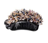 ZUOZUIYQ Clip à Griffes de Cheveux, Accessoires de Cheveux, Strass de la Mode pour Femmes Clip de Cheveux Claw Prive Semi-Circulaire Grip, Bleu (Couleur: Bleu)