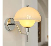 ZUOZUIYQ Éclairage Mural de Ferme rétro en Verre Blanc, Applique Murale Nordique en Fer argenté pour Chambre à Coucher, Salle de Bains, Miroir, Couloir