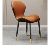 ZUOZUIYQ Ensemble de 2 chaises de Salle à Manger Modernes pour hôtel d'affaires et Cuisine en Cuir PU chaises latérales rembourrées avec des Jambes en métal Meubles élégants en Couleur Orange pour