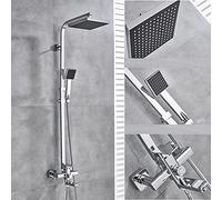 ZUOZUIYQ Ensemble de mélangeur de Douche Mural pour Salle de Bain, 8 Grands robinets de Douche, Bec de Baignoire pivotant, Douche d'eau Chaude Froide chromée, 8 Pouces chromé B