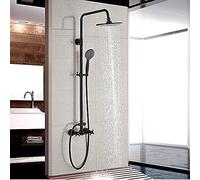 ZUOZUIYQ Ensemble de robinets de Douche de Salle de Bains, Montage Mural, douchette à Main à Double poignée, mitigeur de Douche, système de Douche Cascade en Bronze Noir