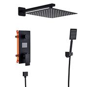 ZUOZUIYQ Ensemble de robinets de douche numériques noirs, douche de salle de bains, 2 fonctions, pomme de douche, mitigeur à affichage numérique à 2 voies, mitigeur de douche, ensemble de douche de 10