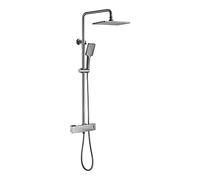 ZUOZUIYQ Faucet/Tap,Shower System Thermostatic, Shower Faucet Set 12 inches Shower Combo Set Wall Mounted Rain Mixer Combo Set with Tub Spout, Rain Shower Head, Handheld Shower Head, Brass Beauty