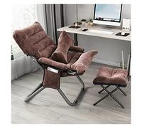 ZUOZUIYQ Fauteuil inclinable Pliable avec Tabouret et Poches latérales Coussin épais pour la Chambre à Coucher Confortable Chaise de canapé Unique