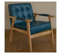 ZUOZUIYQ Fauteuil Moderne en Cuir rembourré avec Bouton-Oreilles Chaise d'accent du Milieu du siècle pour Chambre à Manger Chambre et réception (Bleu)