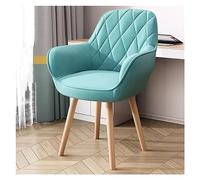 ZUOZUIYQ Fauteuil pivotant en Tissu Bleu avec des Jambes en Bois Chaise de Bureau à Manger rembourrée pour Un Petit Espace Chaise de Maquillage Roulant pour Une Salle de Maquillage ou Un Bureau