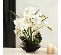 ZUOZUIYQ Fleur Artificielle dans Le Pot Grande Simulation d'orchidées Définir de Fausses Fleurs de Fleur de Fleur Fleurs phalaenopsis Bouquet décor Floral (Couleur: b) (b t) (d t)