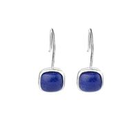 ZUOZUIYQ Géométrie Crochet d'oreille carré en Argent Sterling Lapis Lazuli Personnalité de la Mode Compact Rouge du Sud Boucle d'oreille Femelle - Boucle d'oreille - Écouteur, Platine
