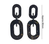 ZUOZUIYQ Léopard Tortue Imprimé Acétate Acrylique Feuille Géométrique Carré Ovale Ourlet Longues Boucles d'oreilles Femelle Femelle