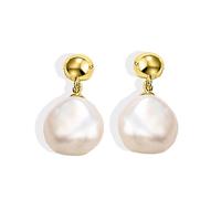 ZUOZUIYQ Luxueuses Boucles d'oreilles Pendantes en Perles plaquées Or 18 carats | Perles baroques extraterrestres suspendues à de l’Argent Sterling 925 | Choix de Bijoux idéal pour Les Femmes Les