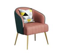 ZUOZUIYQ Mid Century Backster Clairs Guest Chaise avec oreillers pour Le Salon Bureau Hôtel Hobby Accent Moderne Fauteuil en Rose avec des Jambes Noires