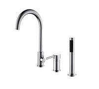 ZUOZUIYQ Mitigeur de Baignoire avec Douche Cascade Robinet de Baignoire de Salle de Bain Robinet de Baignoire 3 Trous avec Douchette Extensible Robinet à Levier Unique Baignoire Chromé