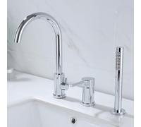 ZUOZUIYQ Mitigeur de lavabo de Salle de Bain Mitigeur de Bain 3 Trous Pomme de Douche chromée Ensemble de tuyaux pour robinets de Bain Robinet mitigeur de Douche d'eau Chaude Froide de Salle de