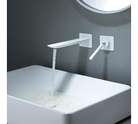 ZUOZUIYQ Mitigeur de lavabo de Salle de Bain mitigeur de lavabo Mural mitigeur d'eau Chaude Froide mitigeur d'évier de Salle de Bain mitigeur, Blanc