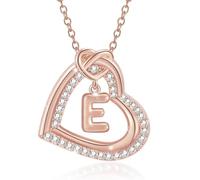 ZUOZUIYQ Personnalisez Le Collier de Pendentif Coeur Initial avec étincelant pour Les Femmes et Les Couples décontractés