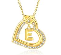 ZUOZUIYQ Personnalisez Le Collier de Pendentif Coeur Initial avec étincelant pour Les Femmes et Les Couples décontractés