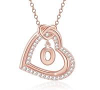 ZUOZUIYQ Personnalisez Le Collier de Pendentif Coeur Initial avec étincelant pour Les Femmes et Les Couples décontractés