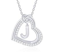 ZUOZUIYQ Personnalisez Le Collier de Pendentif Coeur Initial avec étincelant pour Les Femmes et Les Couples décontractés