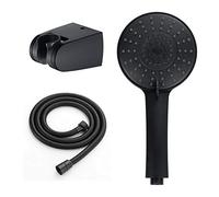 ZUOZUIYQ Pomme de douche avec manteau de douche à main noire générique ensemble de pomme de douche à main universelle avec eau à 3 mode, pulvérisateur de douche à haute pression en laiton avec support