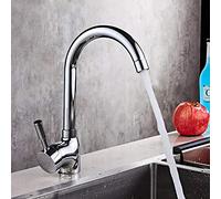 ZUOZUIYQ Robinet d'évier de Cuisine pour Bar, Ferme, Commercial, poignée Unique/Trou en Laiton chromé, robinets mélangeurs d'eau Froide Chaude à Rotation à 360° (avec Tuyau de Taille 3-8)