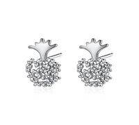 ZUOZUIYQ S925 Boucles d'oreilles en Argent Sterling Zircon Femme Mignon Or Tortue étoile Lune Bijoux de Mode Cadeau d'anniversaire Boucle d'oreille à Clip