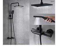 ZUOZUIYQ Shower Faucets,Luxury Black Rainfall Shower Set Thermostatic Control Shower Faucet Thermostatic Brass Mixer Tap,A A Beauty Comes