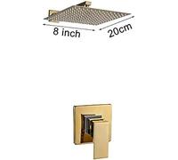 ZUOZUIYQ Shower Set Square Rainfall Shower Faucet Wall Mount Bathroom Faucet ConceaShower Mixer Set Bathtub Tap,8 inch 3-Ways Valve,8 inch 1-Way Valve,Shower System Beauty Comes