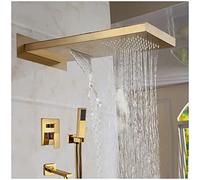 ZUOZUIYQ Shower System ConceaShower Faucet Set Wall Mounted Luxury Rain Mixer Shower Combo Set with Hand Shower and Rainfall Shower Head Advanced Air Injection Technology Interesti Beauty Comes