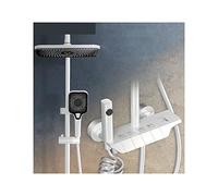 ZUOZUIYQ Shower System Grey Digital Display Thermostatic Shower Faucet Set Brass Rainfall Bathtub Tap for Bathroom Mixer with Shelf Hydropower Color : 1, Size : Grey No Display,Sprinkler Beauty Comes