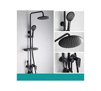 ZUOZUIYQ Shower System Grey Digital Display Thermostatic Shower Faucet Set Brass Rainfall Bathtub Tap for Bathroom Mixer with Shelf Hydropower Color : 1, Size : Grey No Display,Sprinkler Beauty Comes
