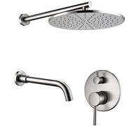 ZUOZUIYQ Shower System Solid Brass 2-Way Shower Fitting Made of Bathroom 8-12 inch Shower Mixer Faucet Set Shower Set 10 inch 260 Mm Beauty Comes