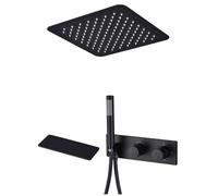 ZUOZUIYQ Système de Douche thermostatique, Ensemble de Douche dissimulé de 12/16 Pouces, Ensemble de mélangeur de Douche à Effet de Pluie au Plafond, Ensembles de robinets de Douche complets