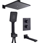 ZUOZUIYQ Systèmes de Douche de Bain à Robinet d'eau Robinets Tatic en Laiton Ensemble de Douche Ensemble de Robinet de dérivation de Douche à Effet de Pluie de Salle de Bains de 8 Pouces avec