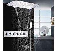 ZUOZUIYQ Water-Tap Bath Shower Systems Bathroom Shower Set, Accessories Faucet, Panel Tap Tatic Mixer, Ceiling Rainfall Shower Jet System, Mist Rain Shower Beauty Comes