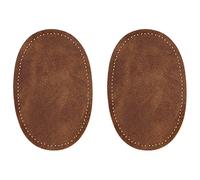 ZUPAYIPA Lot de 2 patchs ovales en tissu à coudre pour coude, genou, pull, pantalon, loisirs créatifs, couture (cuir PU, café)