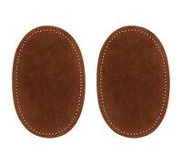 ZUPAYIPA Lot de 2 patchs ovales en tissu à coudre pour coude, genou, pull, pantalon, loisirs créatifs et couture (tissu daim, marron)