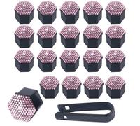 Zuphte Cache Vis pour Honda Accord XRV Crosstour Odyssey Fit CRV, 1 jeu/20 Cache-écrous de Roue (21 mm/Rose)