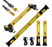 Zuquik 3000LM Baladeuse LED Mecanicien, 5200mAh Lampe de Travail avec Batterie Externe, 2-en-1 Séparable, Aimant, Crochet, IP54 SOS, Réparation Auto (Jaune vif)