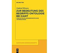 Zur Bedeutung Des Begriffs Ontologie Bei Kant