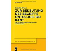 Zur Bedeutung Des Begriffs Ontologie Bei Kant